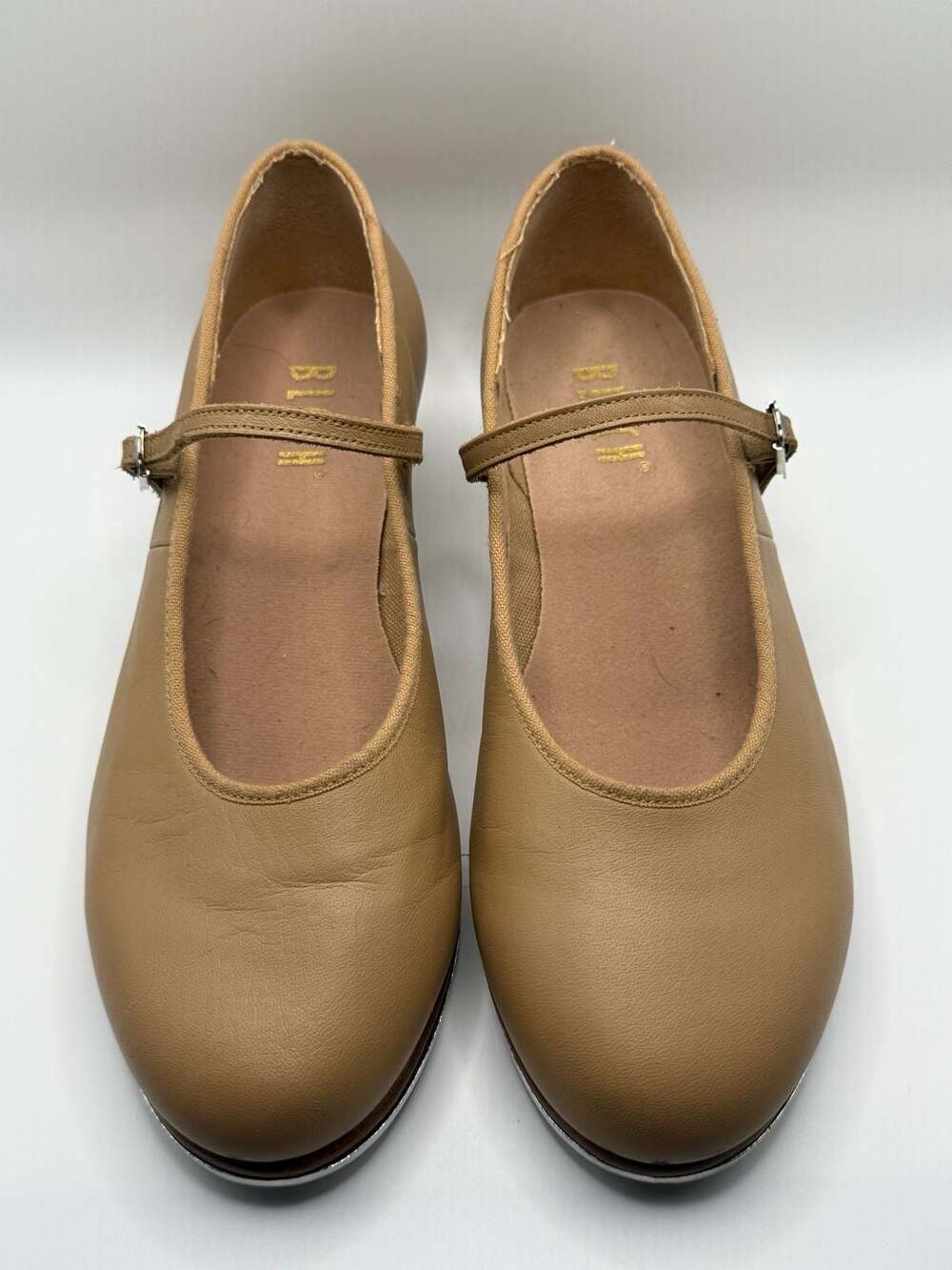 Bloch Tap-On Leather Tap Shoes with Techno Taps, Tan, Size 8.5